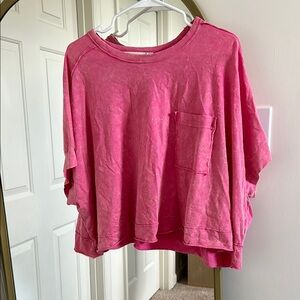 Altar'd State Pink Relaxed Crop Sweatshirt